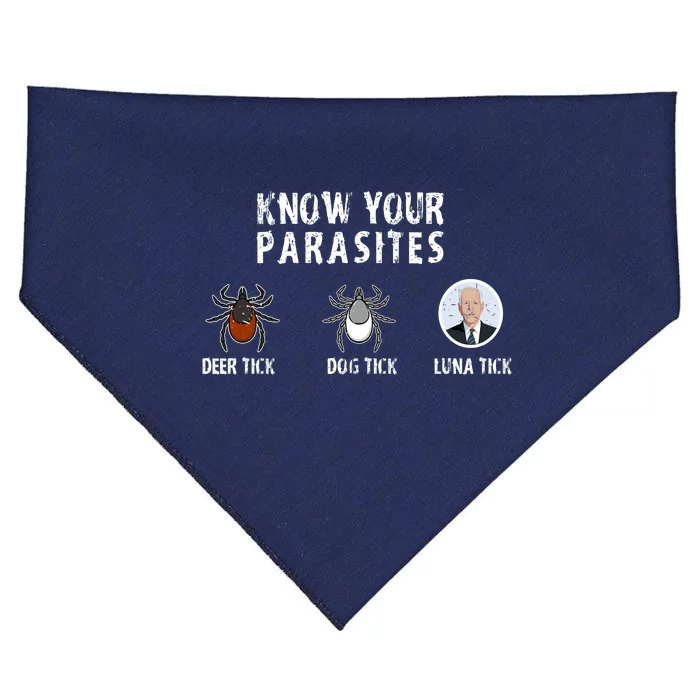 Know Your Parasites Anti Joe Biden USA-Made Doggie Bandana