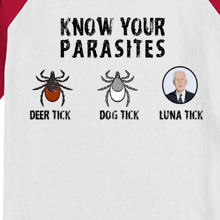 Know Your Parasites Anti Joe Biden Kids Colorblock Raglan Jersey