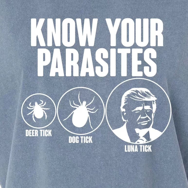 Know Your Parasites Deer Trick Dog Trick Luna Trick Garment-Dyed Women's Muscle Tee