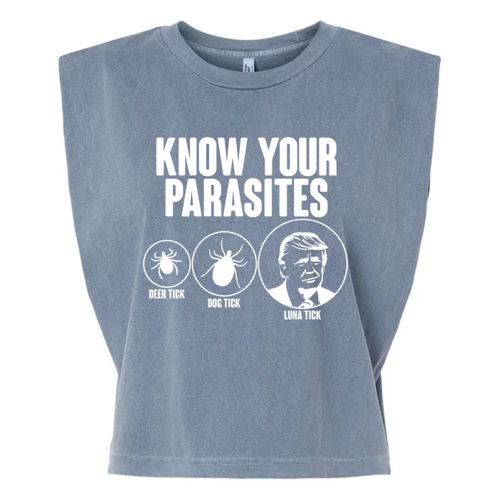 Know Your Parasites Deer Trick Dog Trick Luna Trick Garment-Dyed Women's Muscle Tee