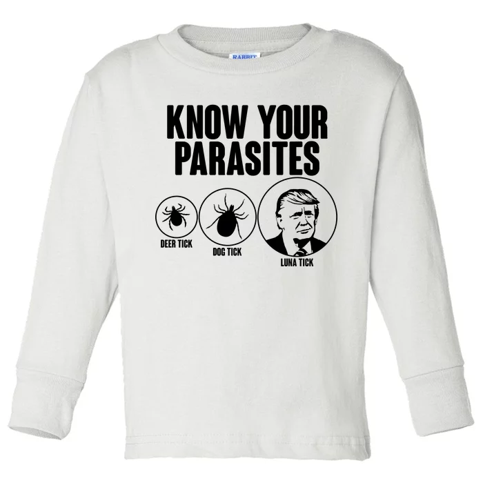 Know Your Parasites Deer Trick Dog Trick Luna Trick Toddler Long Sleeve Shirt