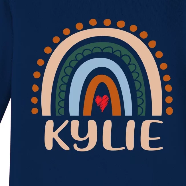 Kylie Name Personalized Funny Rainbow Kylie Gift Baby Long Sleeve Bodysuit