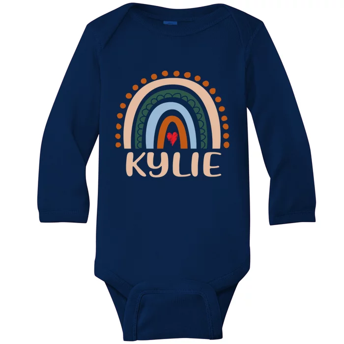 Kylie Name Personalized Funny Rainbow Kylie Gift Baby Long Sleeve Bodysuit