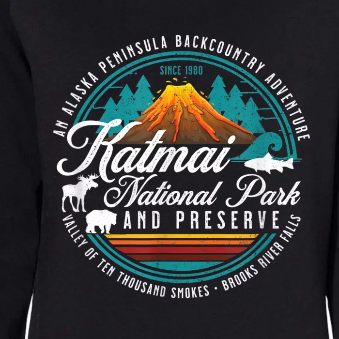 Katmai National Park Preserve Alaska Bear Watching Salmon Womens California Wash Sweatshirt