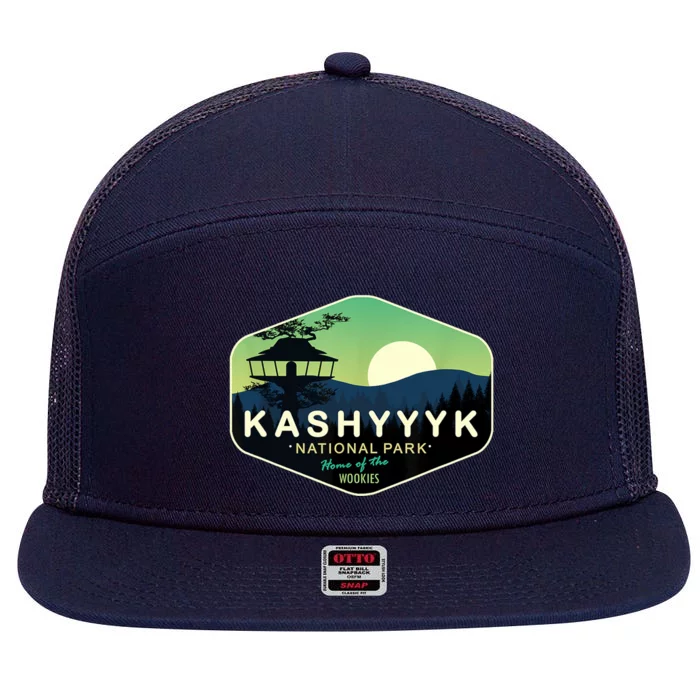 Kashyyyk National Park Home Of The Wookies 7 Panel Mesh Trucker Snapback Hat