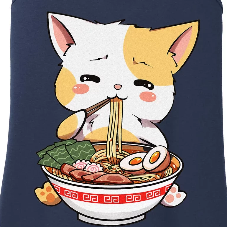 Kawaii Neko Ramen Cute Ramen Cat Japanese Noodle Funny Anime Ladies Essential Tank