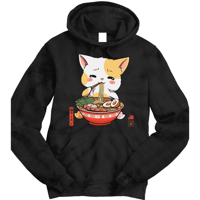 Kawaii Neko Ra Cute Ra Cat Japanese Noodle Funny Anime Tie Dye Hoodie