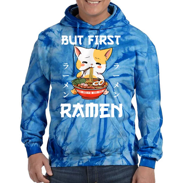 Kawaii Neko Ramen Lover Japanese Noodle Anime Gift Tie Dye Hoodie