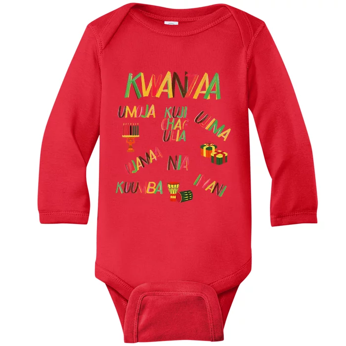 Kwanzaa Nguzo Saba Holiday Celebration Baby Long Sleeve Bodysuit