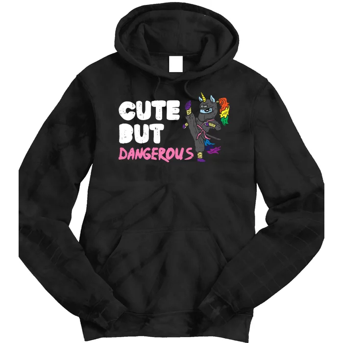 Karate Ninja Unicorn Cute Dangerous Martial Arts Girl Gift Tie Dye Hoodie