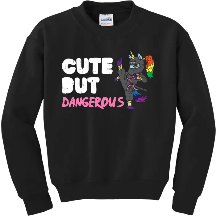 Karate Ninja Unicorn Cute Dangerous Martial Arts Girl Gift Kids Sweatshirt