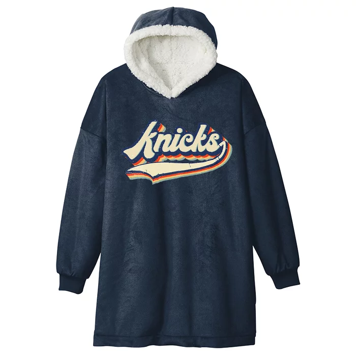 Knicks Name Vintage Retro Gift Hooded Wearable Blanket