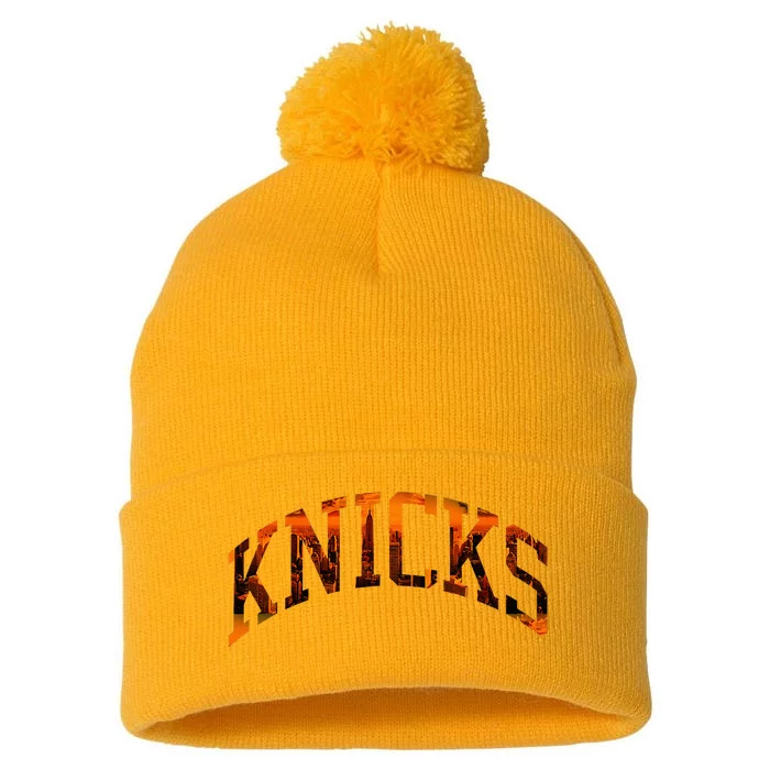 Knicks Name Vintage Retro Pom Pom 12in Knit Beanie