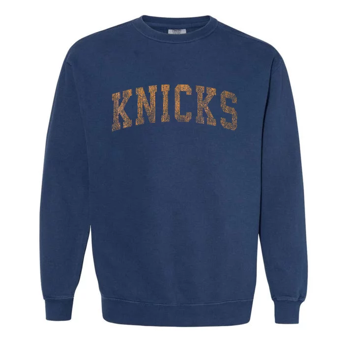 Knicks Name Vintage Retro Garment-Dyed Sweatshirt