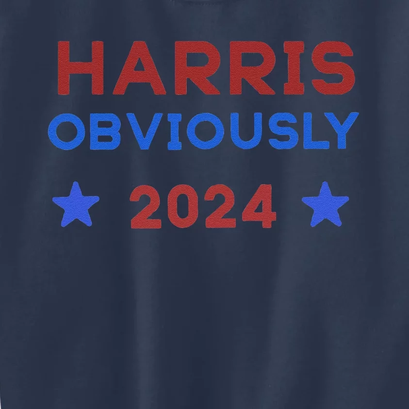 Kamala Obviously 2024 Kamala Harris 2024 Supporter Kids Sweatshirt