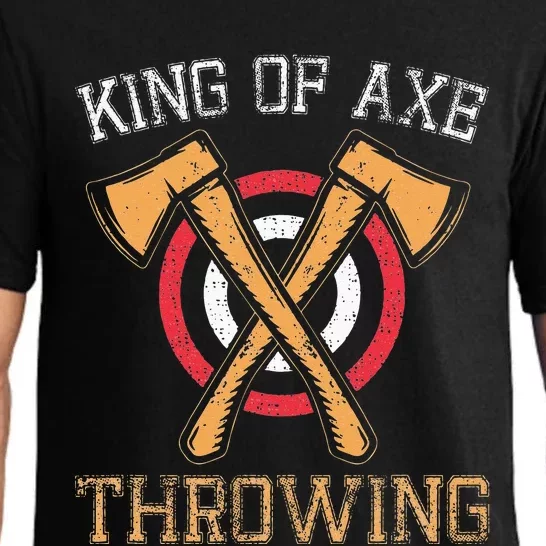 King Of Axe Throwing Hatchet Target Lumberjack Design Pajama Set