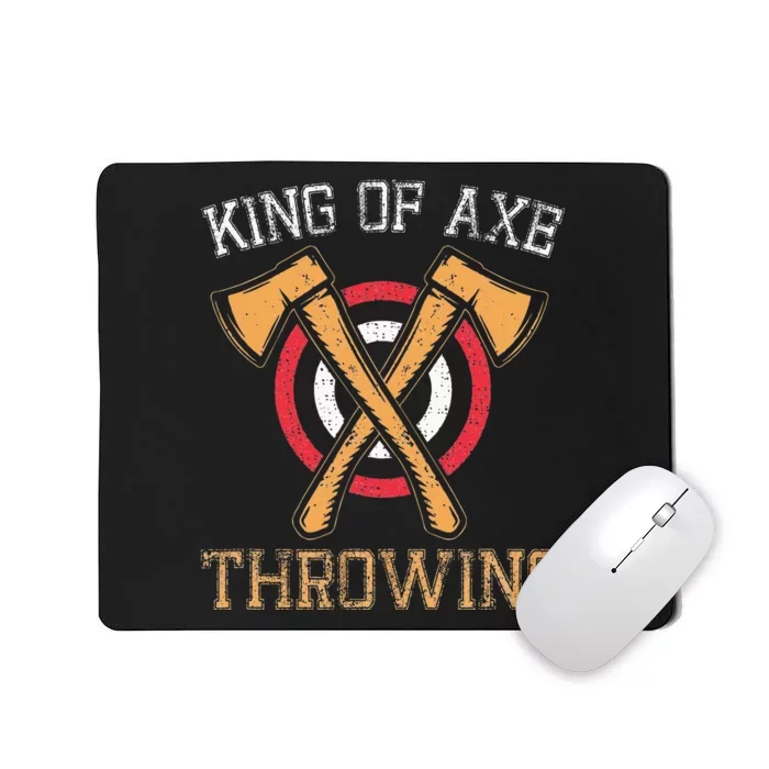 King Of Axe Throwing Hatchet Target Lumberjack Design Mousepad