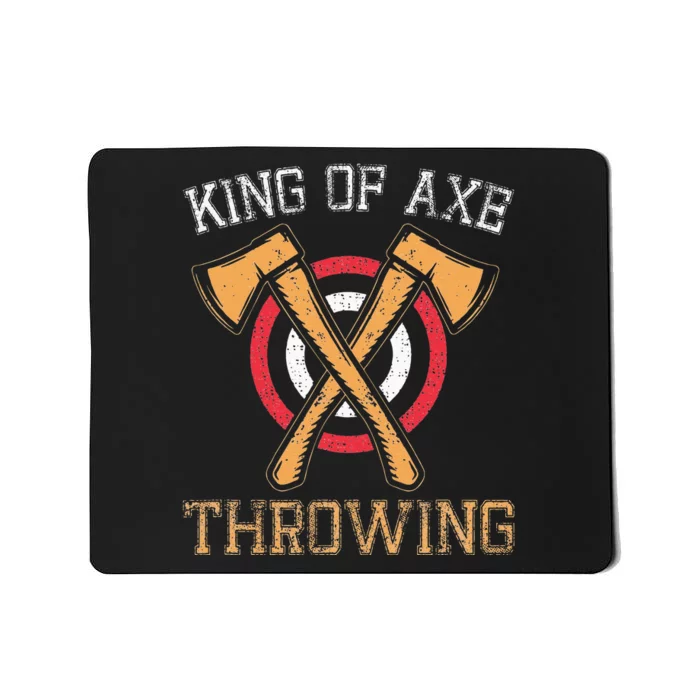 King Of Axe Throwing Hatchet Target Lumberjack Design Mousepad