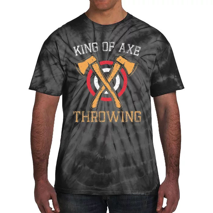 King Of Axe Throwing Hatchet Target Lumberjack Design Tie-Dye T-Shirt