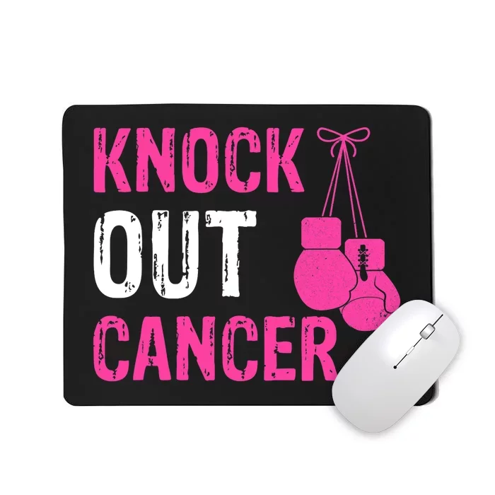 Knock Out Boxing Fight Pink Ribbon Breast Cancer Awareness Mousepad