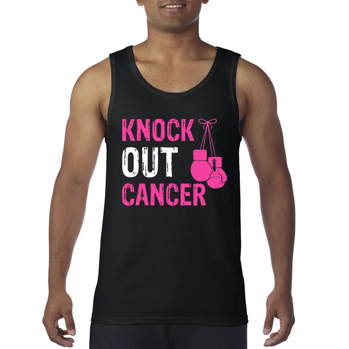 Knock Out Boxing Fight Pink Ribbon Breast Cancer Awareness Tank Top