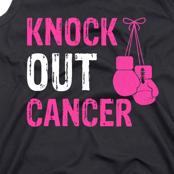 Knock Out Boxing Fight Pink Ribbon Breast Cancer Awareness Tank Top