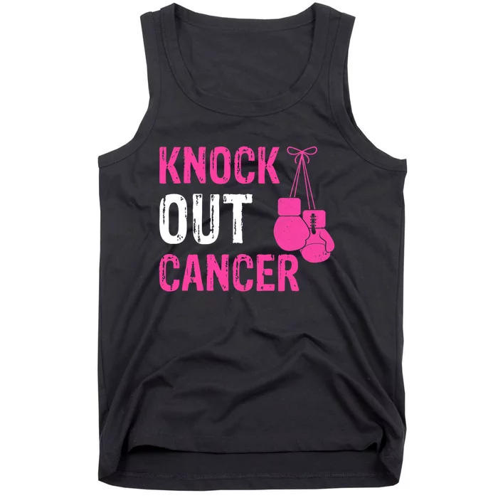 Knock Out Boxing Fight Pink Ribbon Breast Cancer Awareness Tank Top