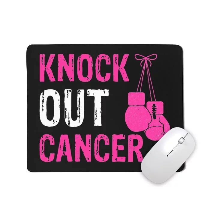 Knock Out Boxing Fight Pink Ribbon Breast Cancer Awareness Mousepad