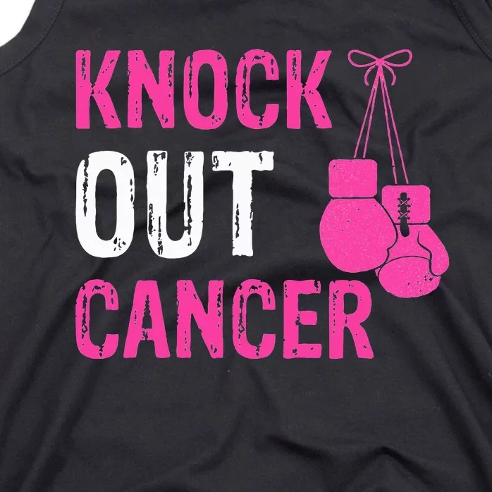 Knock Out Boxing Fight Pink Ribbon Breast Cancer Awareness Tank Top