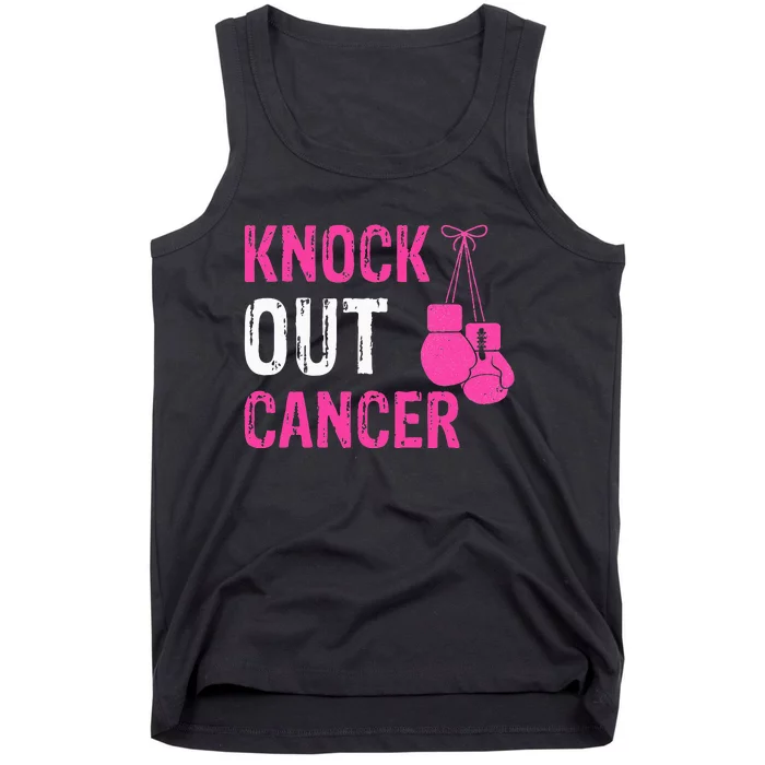 Knock Out Boxing Fight Pink Ribbon Breast Cancer Awareness Tank Top