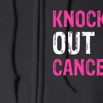 Knock Out Boxing Fight Pink Ribbon Breast Cancer Awareness Full Zip Hoodie