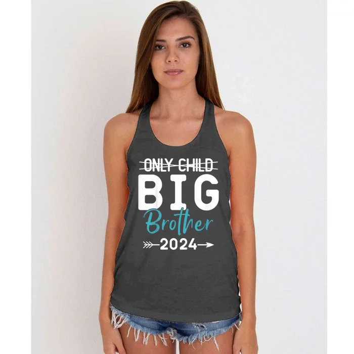 Kids Only Child Big Brother 2024 Promoted To Big Brother 2024 Women's Knotted Racerback Tank