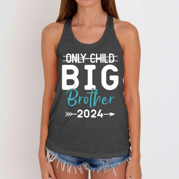 Kids Only Child Big Brother 2024 Promoted To Big Brother 2024 Women's Knotted Racerback Tank