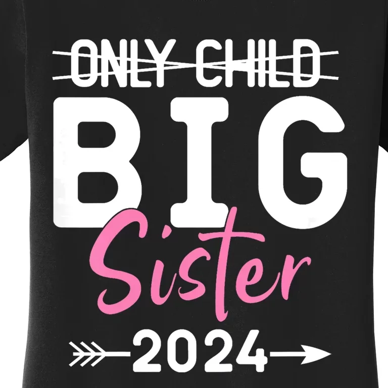 Kids Only Child Big Sister 2024 Promoted To Big Sister 2024 Women's T-Shirt