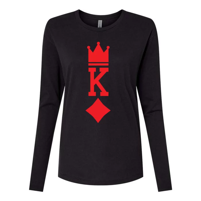 King Of Diamonds Playing Card Halloween Costume Meaningful Gift Womens Cotton Relaxed Long Sleeve T-Shirt