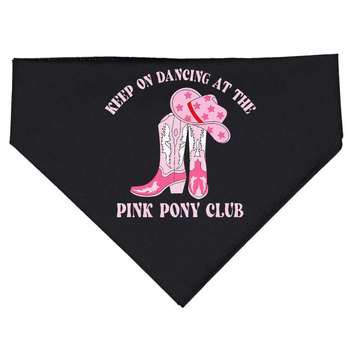 Keep Of Dancing At The Pink Pony Club C.R Western USA-Made Doggie Bandana