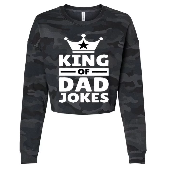 King Of Dad Jokes Gift Cropped Pullover Crew