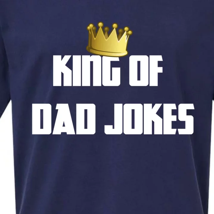 King Of Dad Jokes Crown Bad Joke Funny Fathers Day Gift Sueded Cloud Jersey T-Shirt