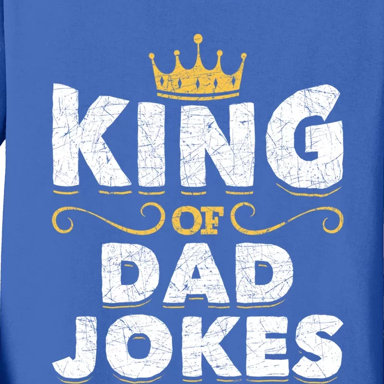 King Of Dad Jokes Crown Rad Jokes Puns Funny Dad Jokes Gift Kids Long Sleeve Shirt