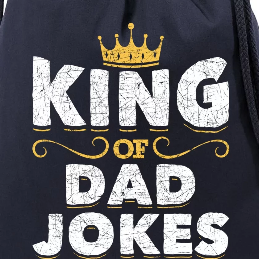 King Of Dad Jokes Crown Rad Jokes Puns Funny Dad Jokes Gift Drawstring Bag