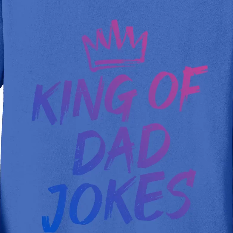 King Of Dad Jokes Fathers Day Humorous Puns Funny Dad Jokes Cute Gift Kids Long Sleeve Shirt