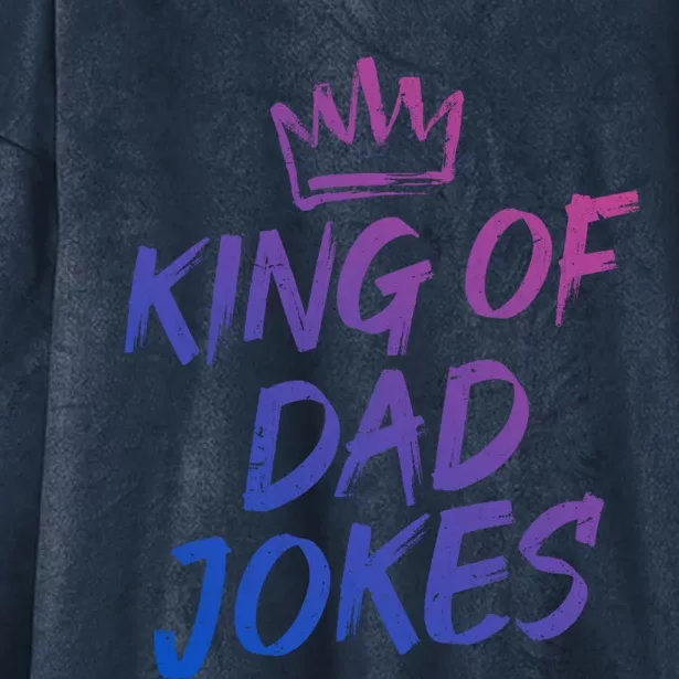 King Of Dad Jokes Fathers Day Humorous Puns Funny Dad Jokes Cute Gift Hooded Wearable Blanket