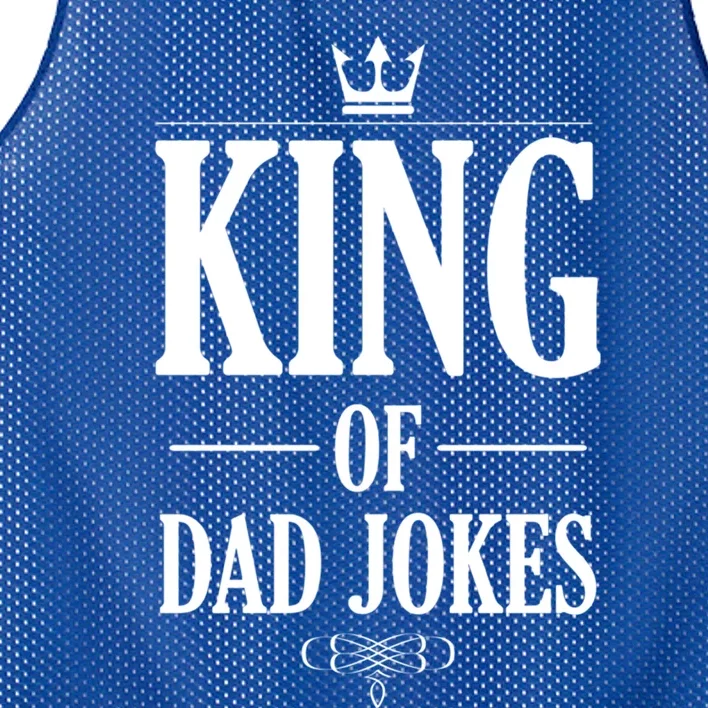 King Of Dad Jokes Funny Daddy Humorous Puns Dad Jokes Gift Mesh Reversible Basketball Jersey Tank