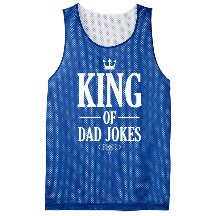 King Of Dad Jokes Funny Daddy Humorous Puns Dad Jokes Gift Mesh Reversible Basketball Jersey Tank