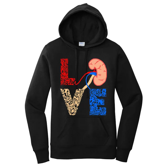 Kidney Organ Donation Love Dialysis Patients Nurse Nursing Women's Pullover Hoodie