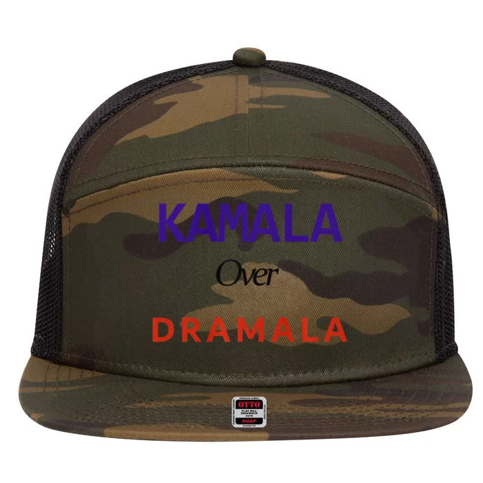 Kamala Over Dramala 7 Panel Mesh Trucker Snapback Hat