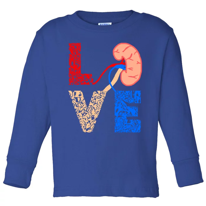 Kidney Organ Donation Love Dialysis Patients Nurse Nursing Gift Toddler Long Sleeve Shirt