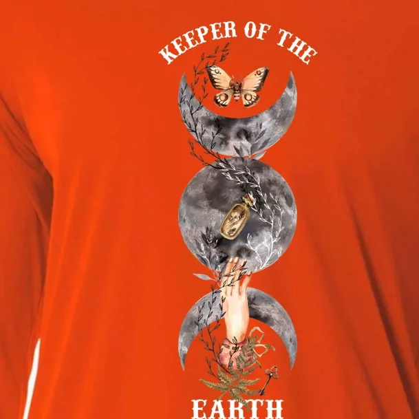 Keeper Of Earth Mother Earth Day Rooted In Earth Witch Great Gift Cooling Performance Long Sleeve Crew