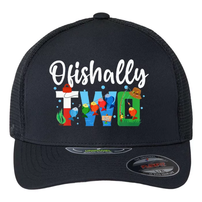 Kids O Fish Ally Two Birthday Decorations 2 Year Old Boy Girl Flexfit Unipanel Trucker Cap