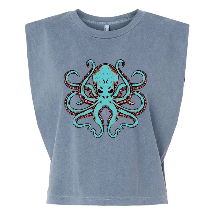 Kraken Octopus Funny Garment-Dyed Women's Muscle Tee